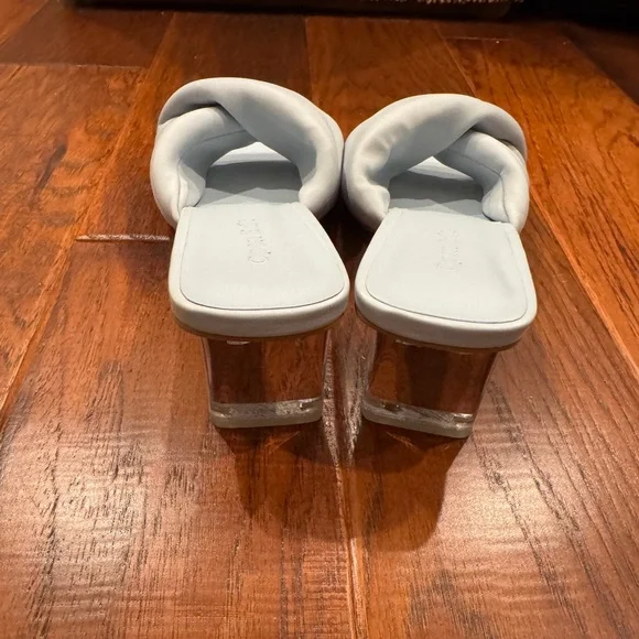 Open Edit Women's Light Blue Heeled Sandals - Picture 2 of 5